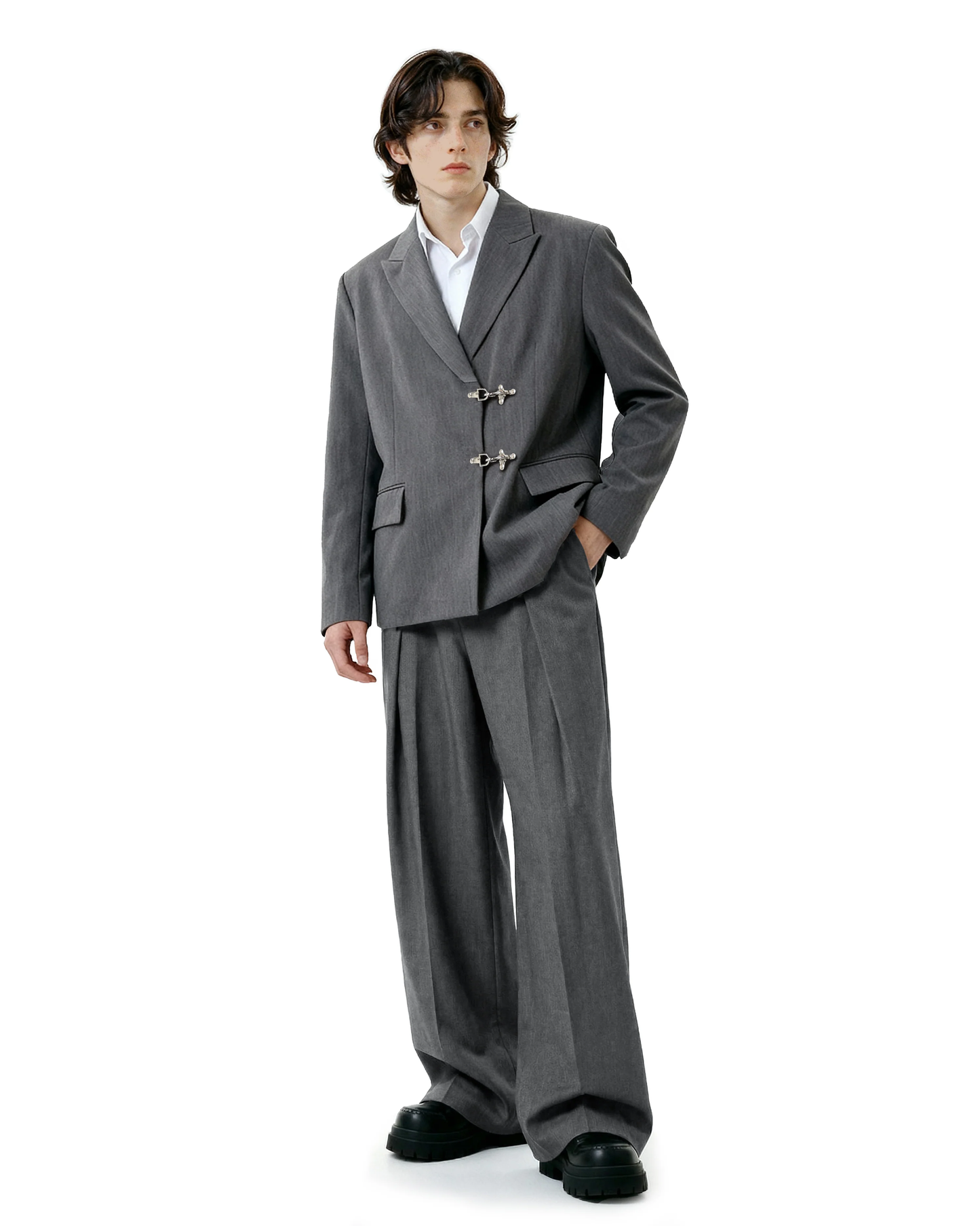 Oversized Fireman Buckle Blazer