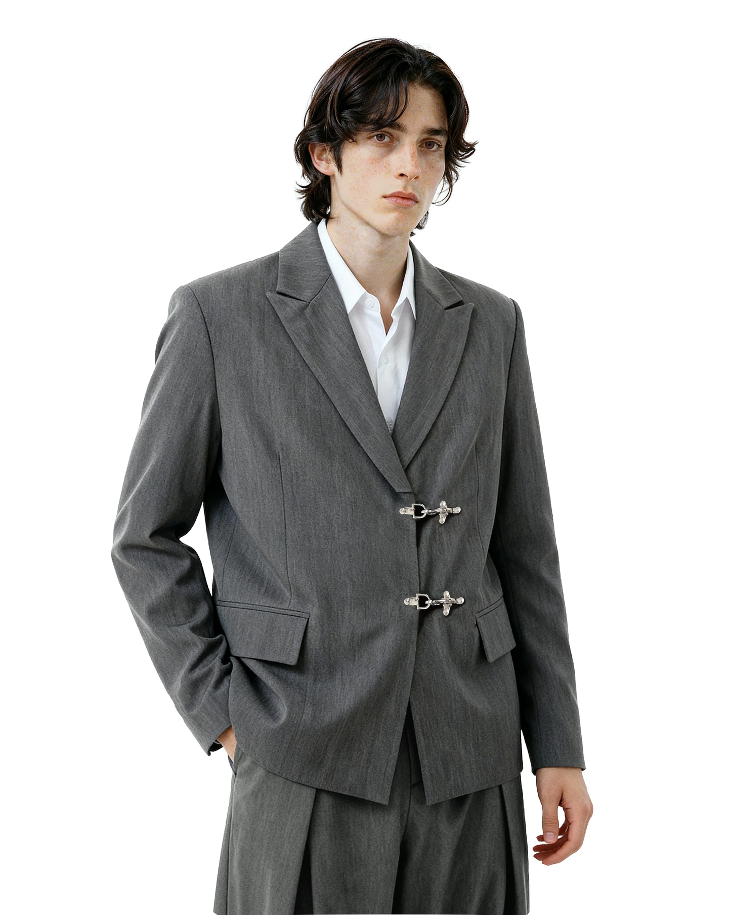 Oversized Fireman Buckle Blazer