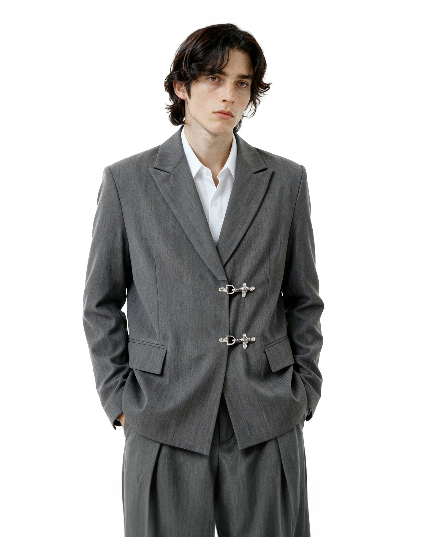 Oversized Fireman Buckle Blazer