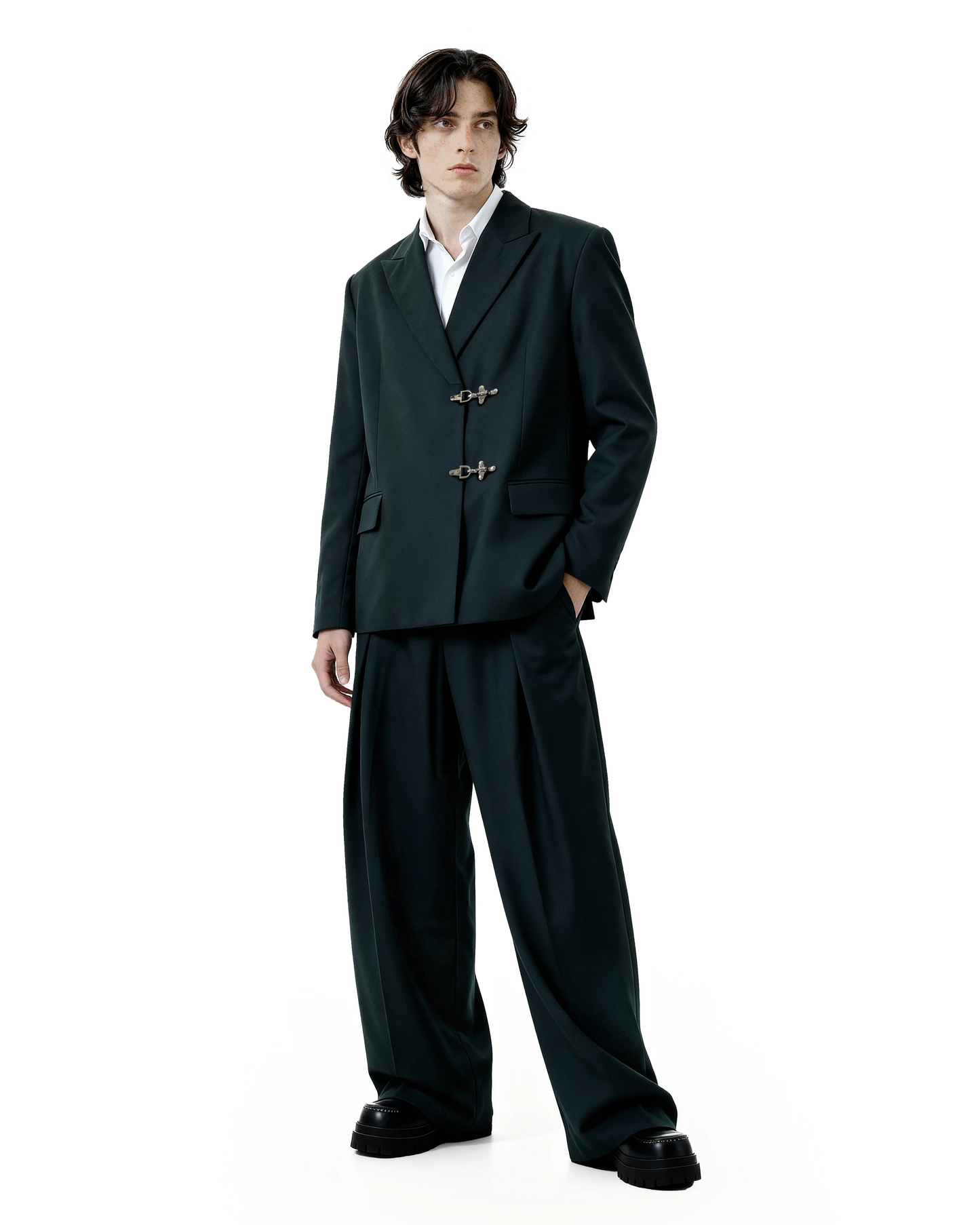 Oversized Fireman Buckle Blazer