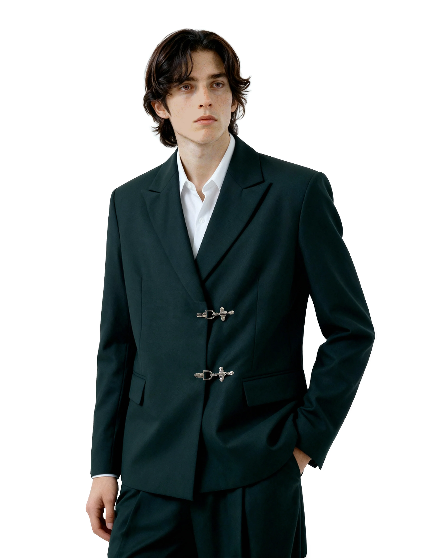 Oversized Fireman Buckle Blazer