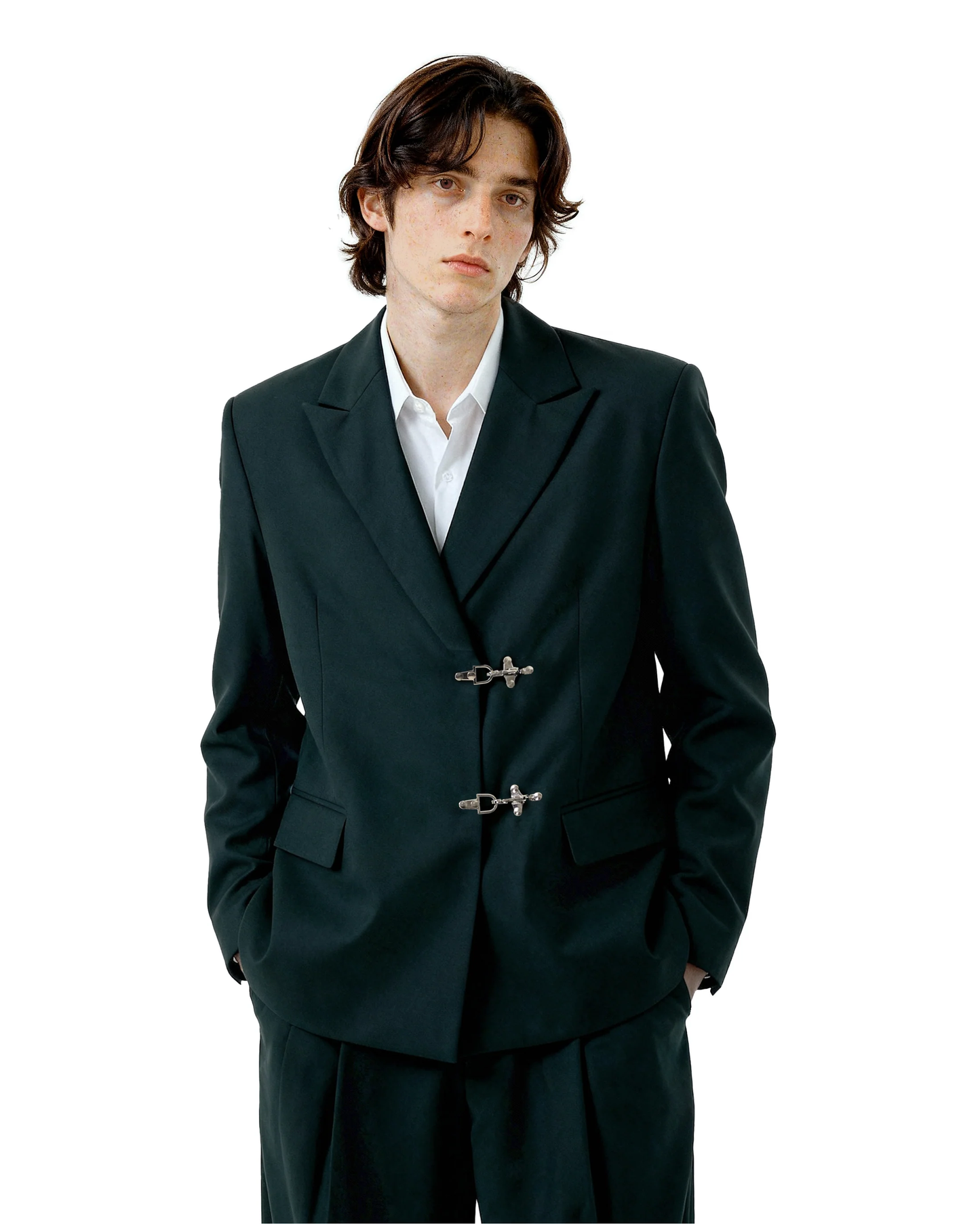 Oversized Fireman Buckle Blazer