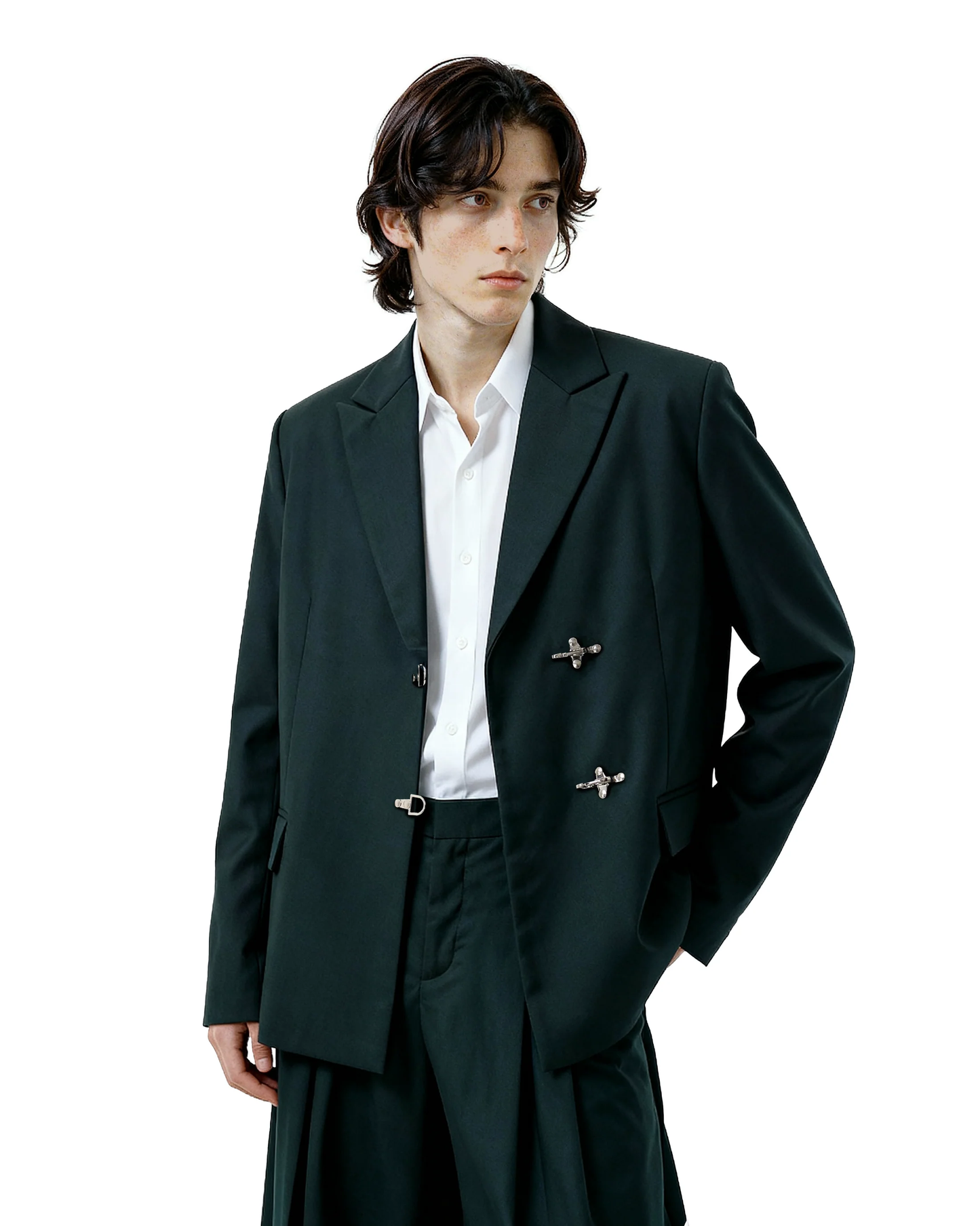 Oversized Fireman Buckle Blazer