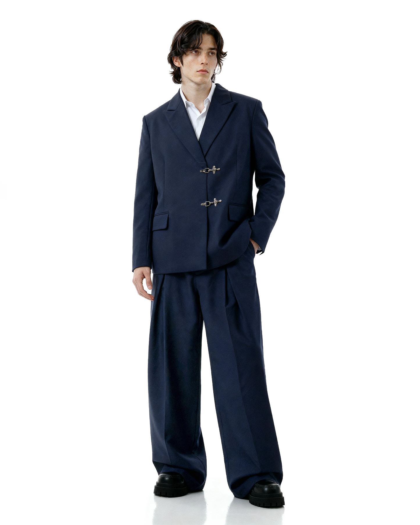 Oversized Fireman Buckle Blazer