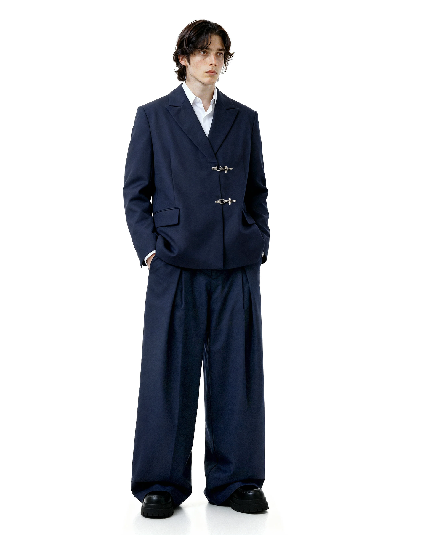 Oversized Fireman Buckle Blazer