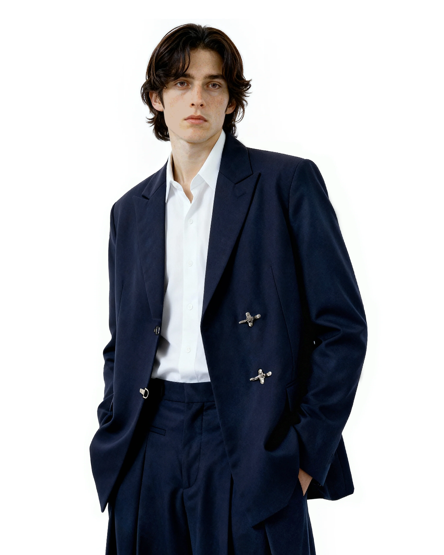 Oversized Fireman Buckle Blazer