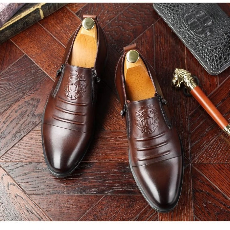 High-end leather✨Men's Retro Business Slip-On Ankle Shoes