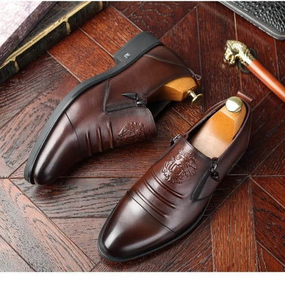 High-end leather✨Men's Retro Business Slip-On Ankle Shoes